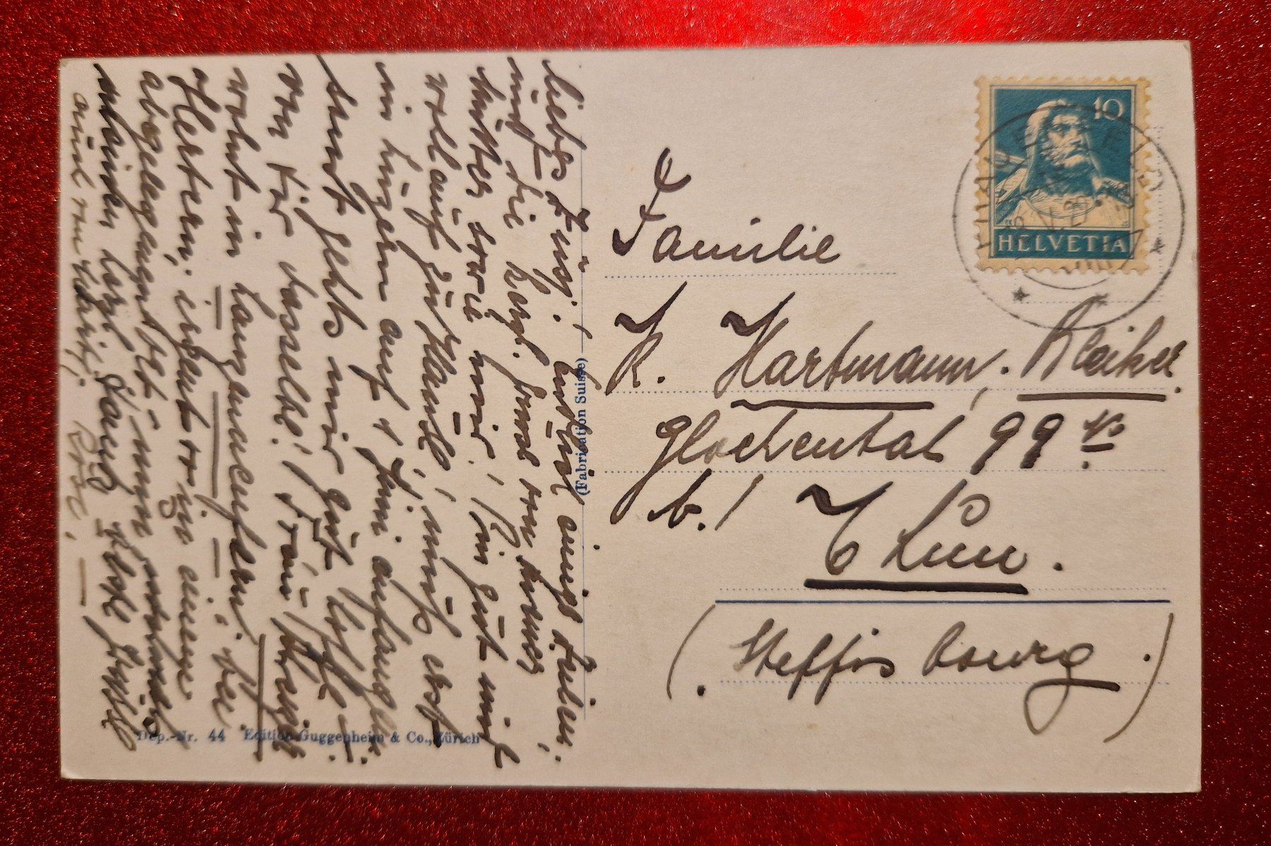 Ansichtskarten: Schloss Frauenfeld 1929 – Gebraucht aus Melchnau von Fishel 1
