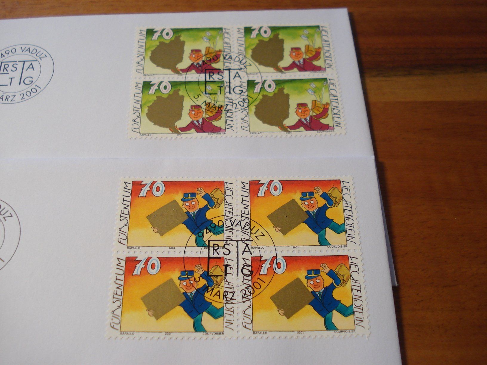 Tous les timbres: Liechtenstein 2001, Rubbelmarken, Satz, Einzel + 4erbl – D'occasion à Niederwil AG par morostahu