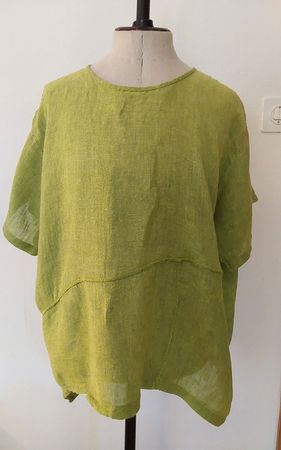 Bluse Tunika Hopsack XL Leinen