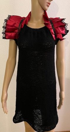Kleid leicht Schwarz Rot Neu