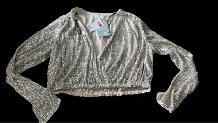 Glitzer-Bolerojacke Gr. M, glänzt schön für Silvester.
