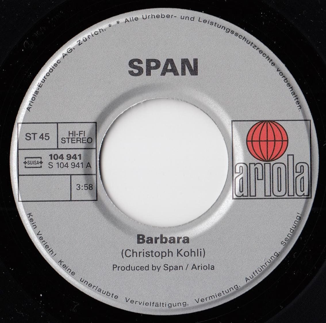 Dischi in vinile: Span Vinyl Single CH von 1982 – Usato da Volketswil venduto da Abcrecords 2