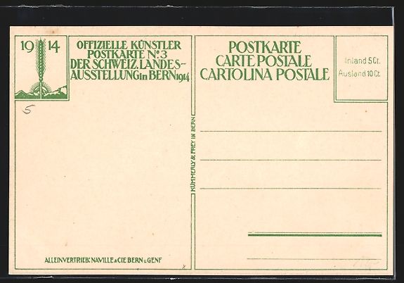 Cartoline postali: Bern, Schweizer Landes-Ausstellung 1914, – Usato da Berlin venduto da bartko-reher 1