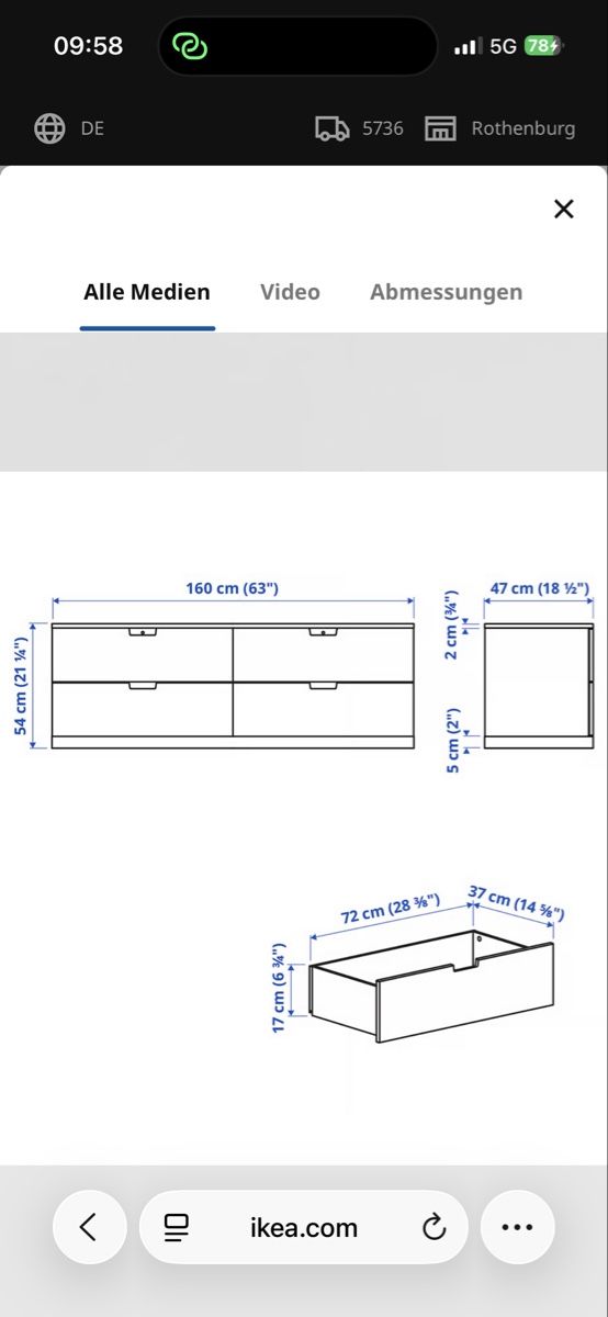 Ikea Fasciatoi & Accessori: Ikea Nordli Kommode mit 4 Schubladen  – Nuovo (secondo la descrizione) da Kriens venduto da tom_hjc5 3