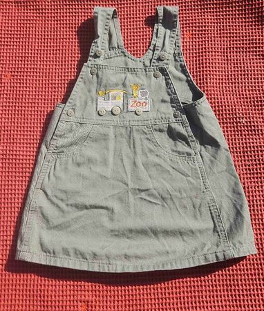 Jeans-Latzkleid mit Zoo-Motiv