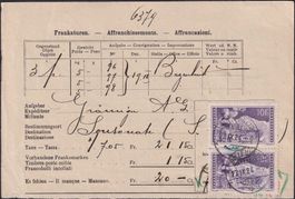 1914, Nr.131 (20Fr.) auf Rückmeldezettel BAZENHEID, selten !
