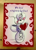 Karte Diddlina Diddl - mit Filz Stoff 💗🐭🎀💗
