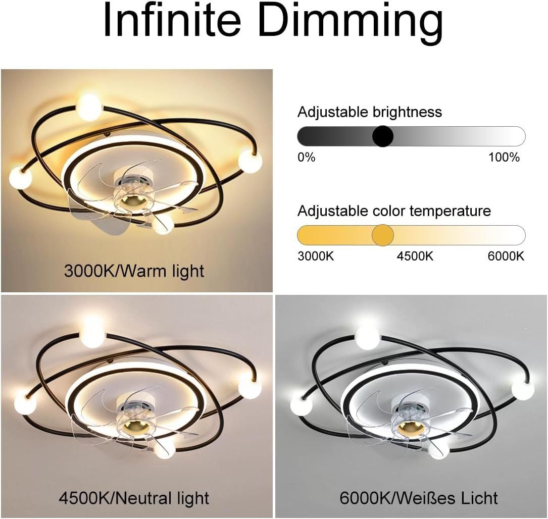 Lampadari & plafoniere: Deckenventilator mit Lampe 58 cm LED dimmbar schwarz – Nuovo e nell'imballaggio originale da Zürich venduto da ausverkauf50 3