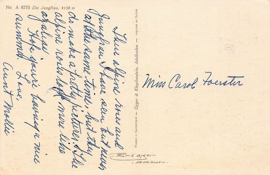 Cartoline postali: ALPIN: Die Jungfrau mit Rosen – Usato da Frauenfeld venduto da POML 1