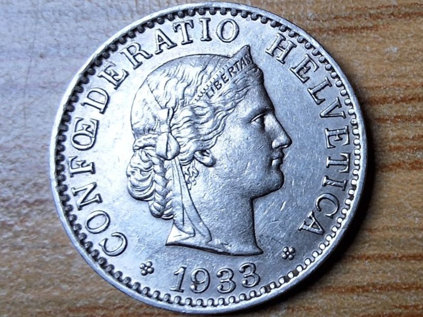 Tutti le monete: 20 Rappen 1933 - fast vorzüglich! – Usato da Münchenstein venduto da purbach1 8