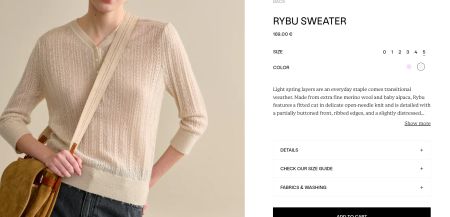 Bellerose RYBU Merino Wool Sweater | Ecru | 0/XS