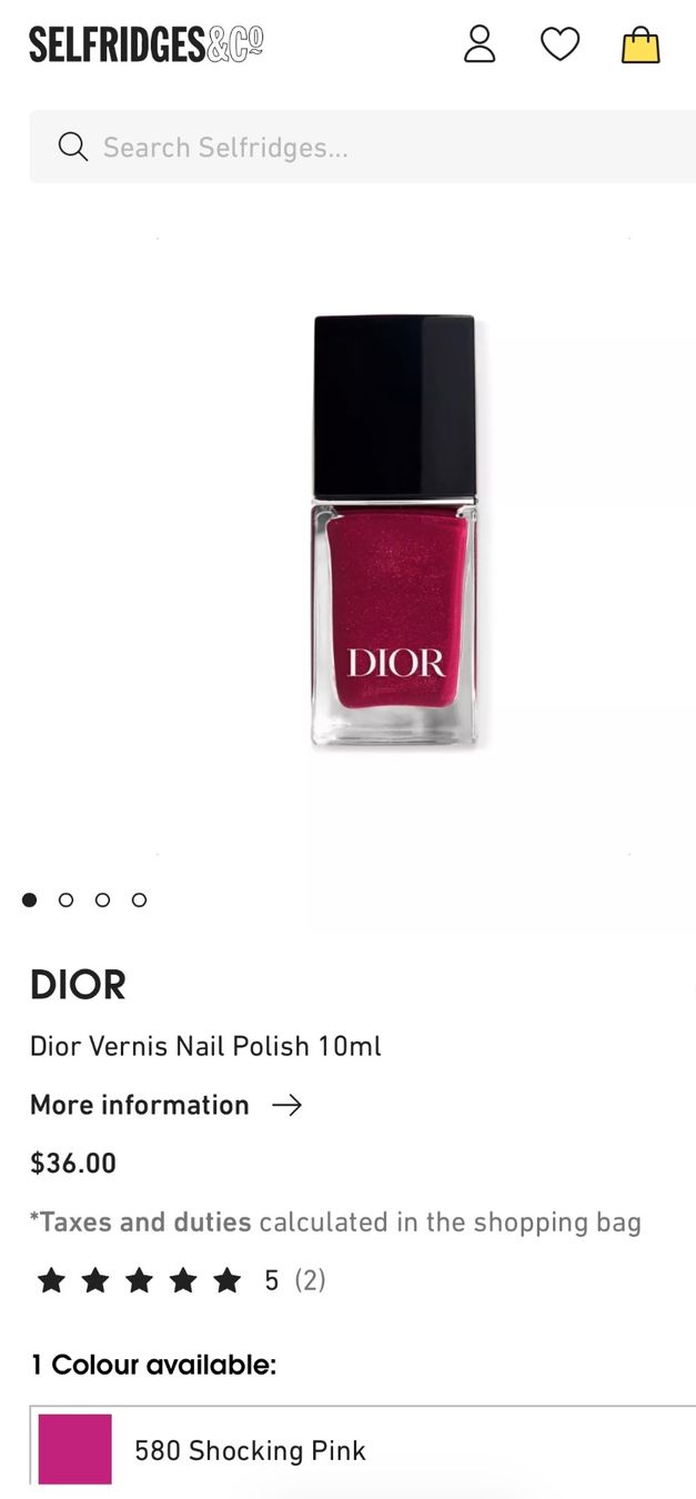 Dior Smalto per unghie: DIOR Nagellack - Vernis - 580 Shocking Pink – Nuovo (secondo la descrizione) da Baden venduto da Tiffany6878 1