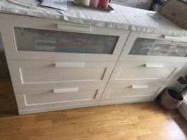 2 Ikea BRIMNES Kommoden mit 3 Schubladen, weiss