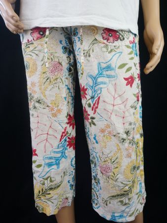 Damen Sommerhosen mit Blumenmotiv Gr. 40