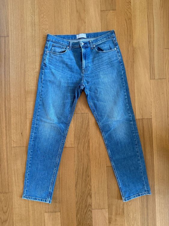 Everlane, The Straight Fit Jeans, Size: 34X32, Mid Blue (D