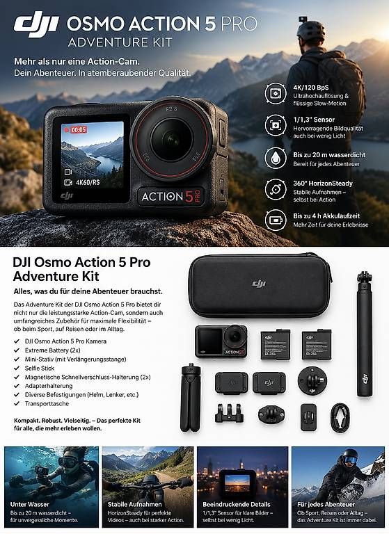 Action Cam: DJI Osmo Action 5 Pro "Adventure Combo" – Usato da Amriswil venduto da ram_w5sb 1