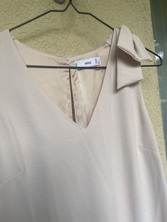Mango Kleid mit Schleife, Grösse S, Beige, Sommerlich!