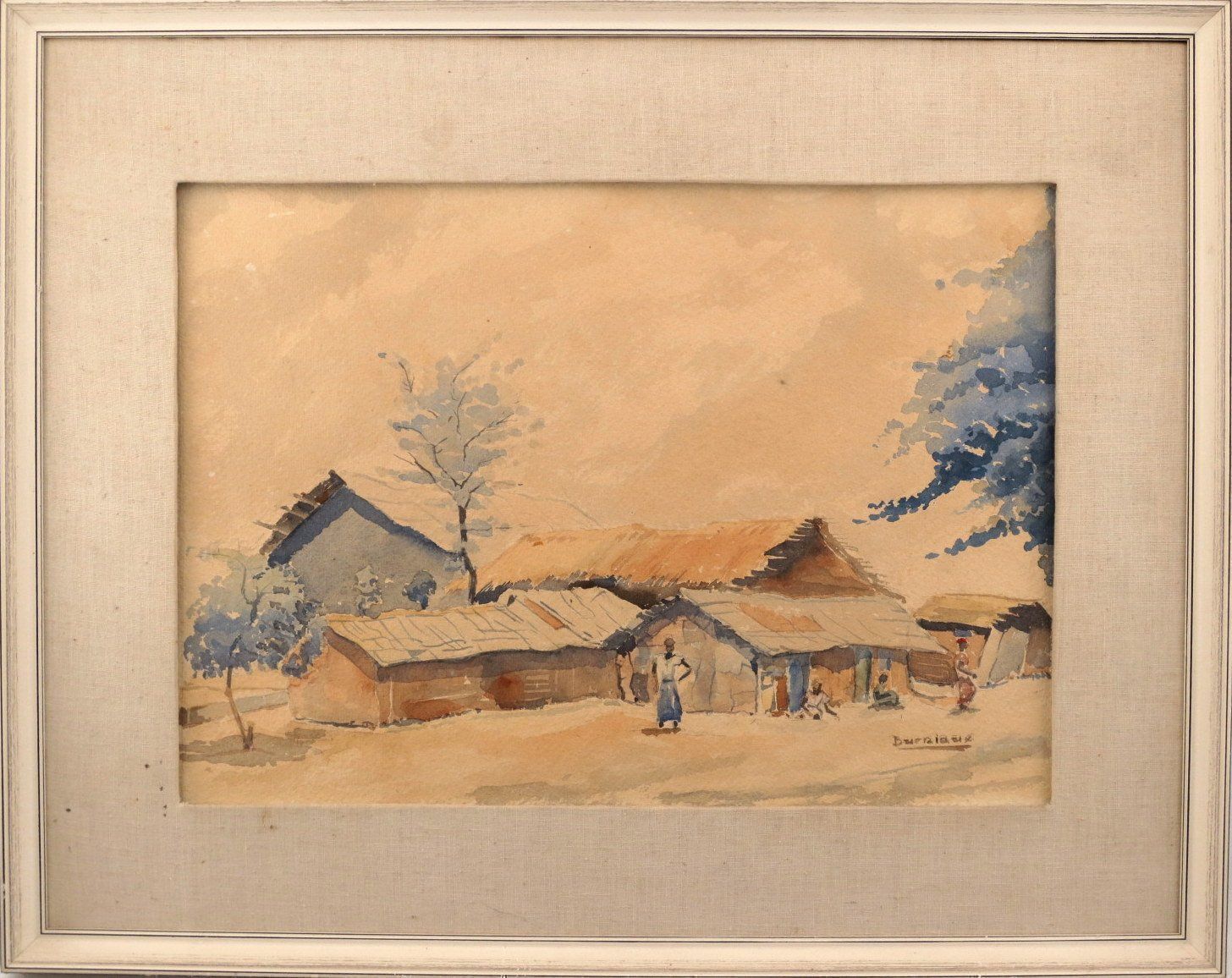 Gemälde: Aquarelle Burniaux. Village du Congo ? – Gebraucht aus Noville von ceram