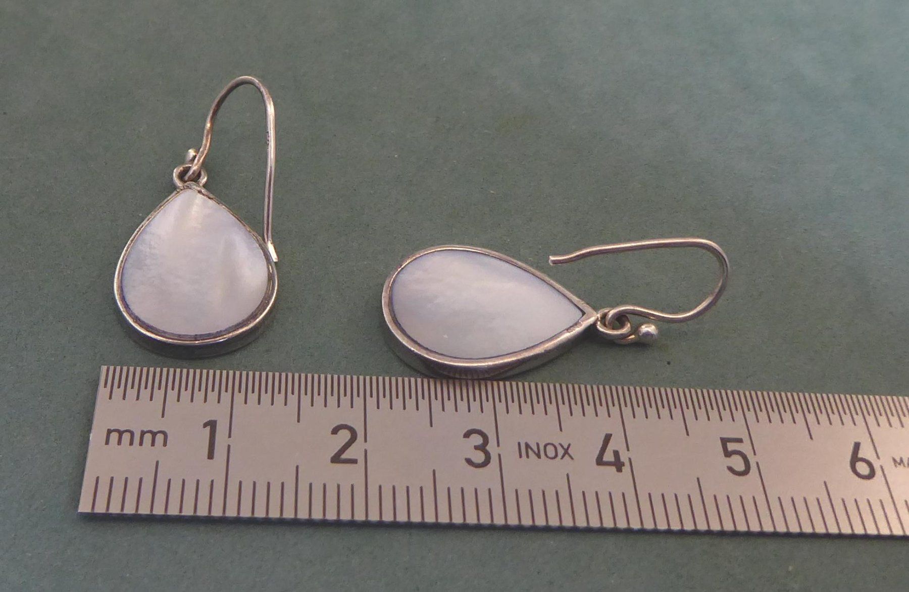 Orecchini pendenti & Orecchini a lobo: Ohr Ringe / Hänger 800 Silber mit Perlmutter – Usato da Muri AG venduto da silvermouse007 3