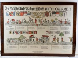 kolorierter Druck (100x70cm) 1. Mal im 18. Jh/Nachdruck 1941