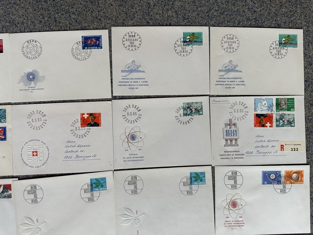 Tutti i francobolli: Schweiz - 38x FDC  1961-1966 – Usato da Schmitten / FR venduto da Samsara169 2