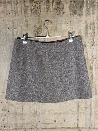 Eleganter Damenrock – Grösse S, Grau mit Bordeaux-Futter