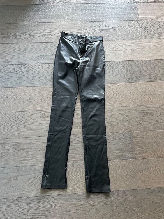 Zara Full Length Vegan Leather Pants Size M with Zipper Kaufen auf