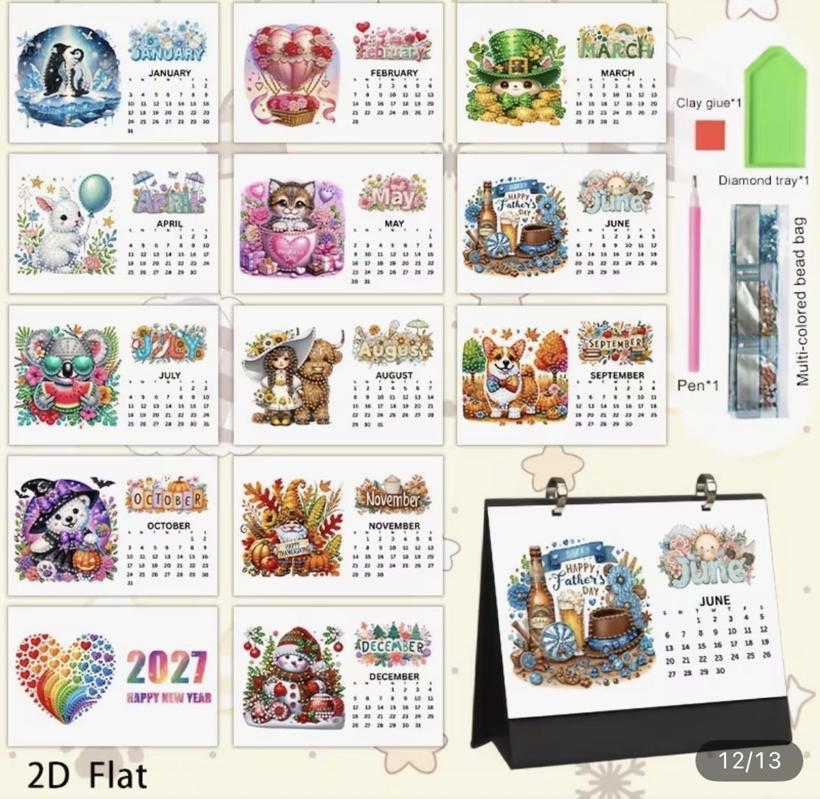 Calendari: Diamond Paiting Kalender 2027 – Nuovo (secondo la descrizione) da Amriswil venduto da SCHLOSSGEISTLI