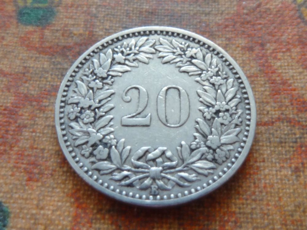 Tutti le monete: 20 Rp. 1900  (D) – Usato da Romanel-sur-Lausanne venduto da Swift13 1