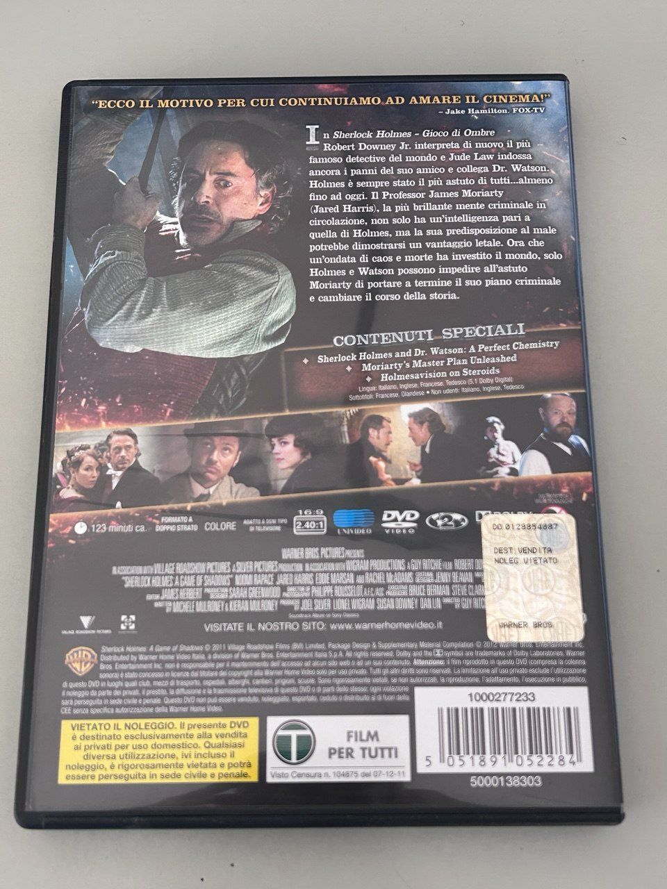 Tutti i DVDs: DVD di "Sherlock Holmes - Gioco di ombre" – Usato da Giubiasco venduto da LorisVale 1