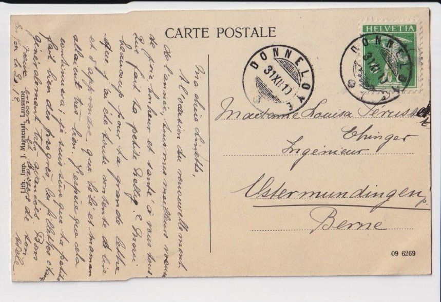 Cartoline postali: En Jon près Donneloye, 1910 – Usato da Fribourg venduto da AK_Fribourg 1