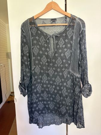 Nile Seidenbluse L, anthrazit