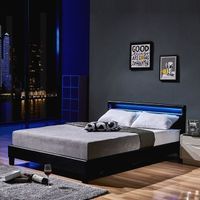 9176 - Komfort LED Bett 140x200 - SCHWARZ