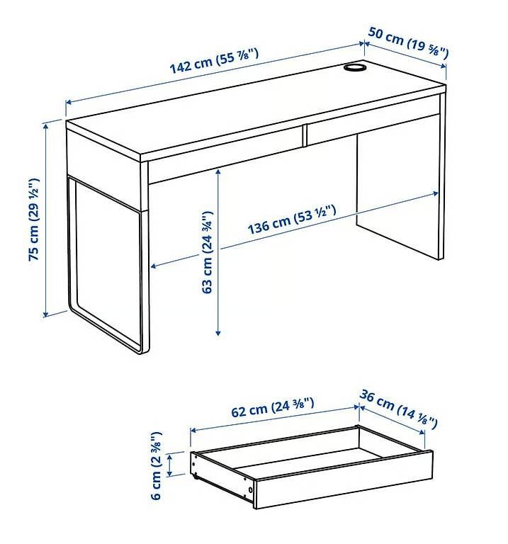 Ikea Scrivanie: Bureau Ikea MICKE blanc – Usato da Neuchâtel venduto da que_ds9x 4