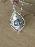 Kette mit Anhänger Labradorit 925 Silber, neuwertig