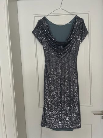 Cocktailkleid, blau, Pailletten