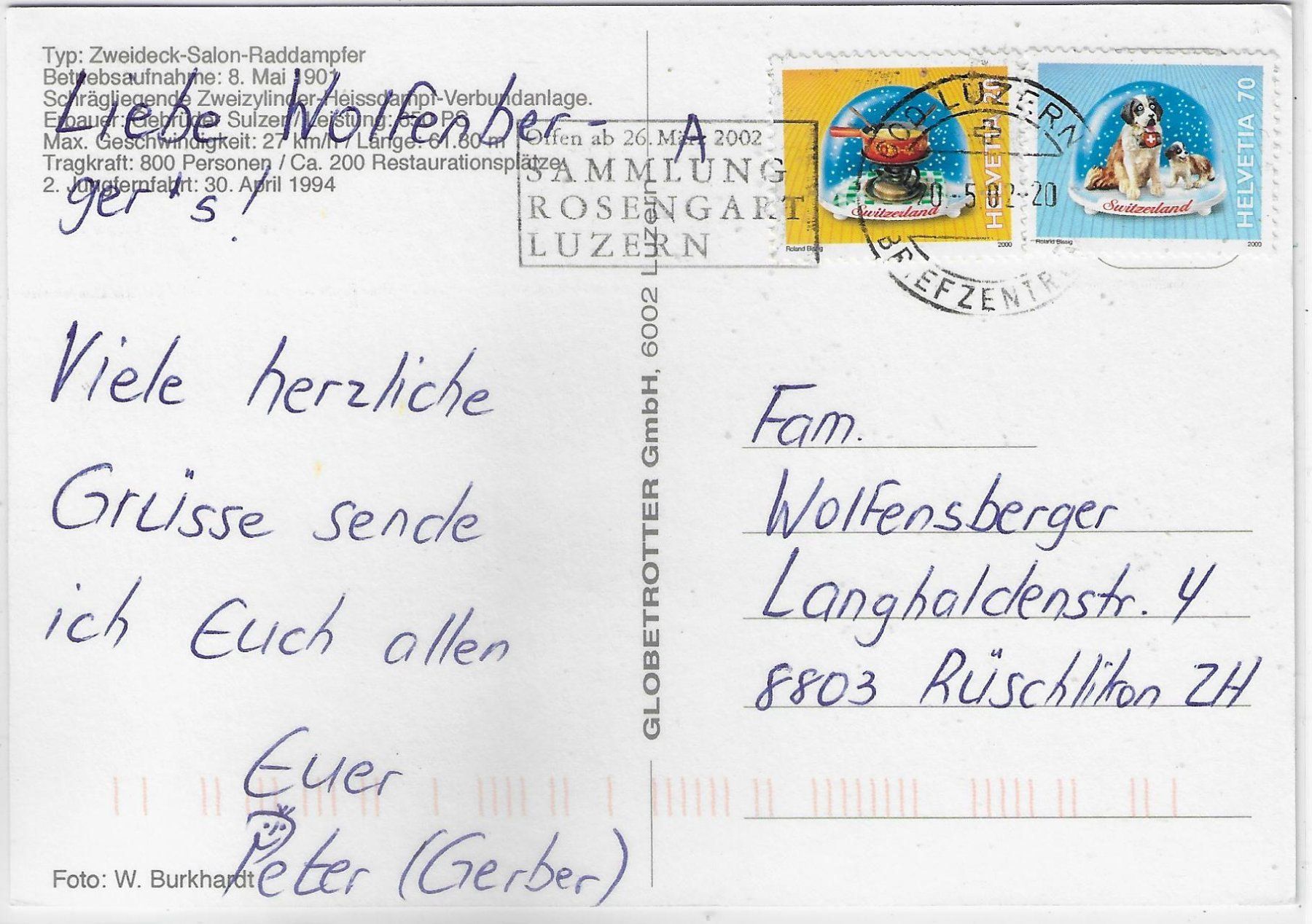 Cartes postales: Dampfschiff Uri 1901 - Vierwaldstättersee – D'occasion à Ettingen par Kartenplanet 1