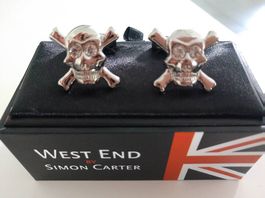 Boutons manchette skull argent West End by Simon Carter NEUF