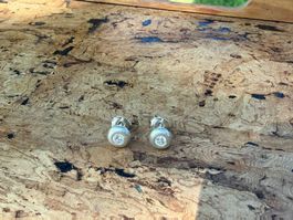 Silberohrstecker 925 mit Zirkonia matt