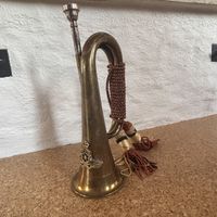 Altes Jagdhorn / Signalhorn Messing dekor