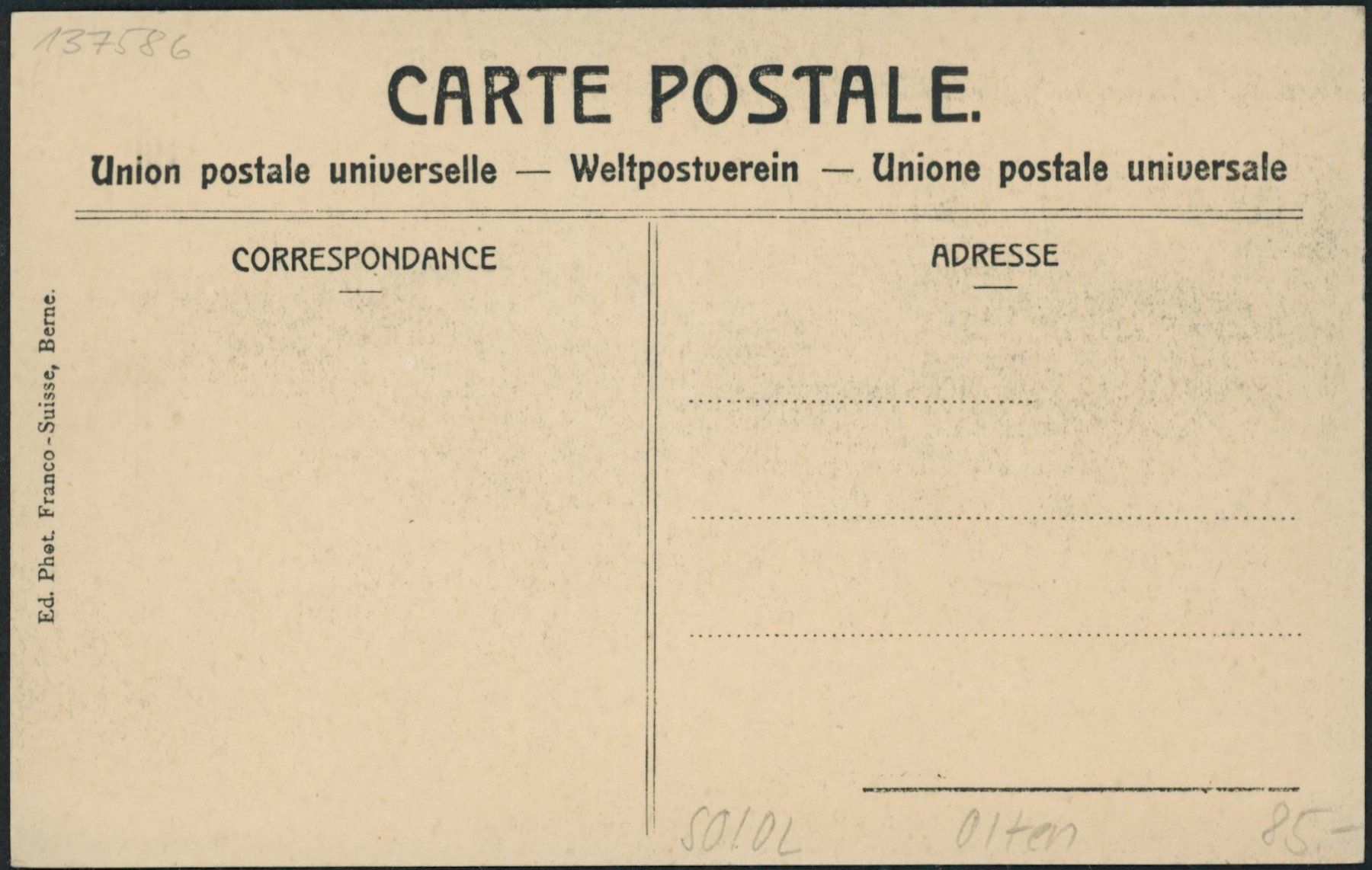 Cartoline postali: SO Olten – Nuovo (secondo la descrizione) da Schindellegi venduto da stationary 1