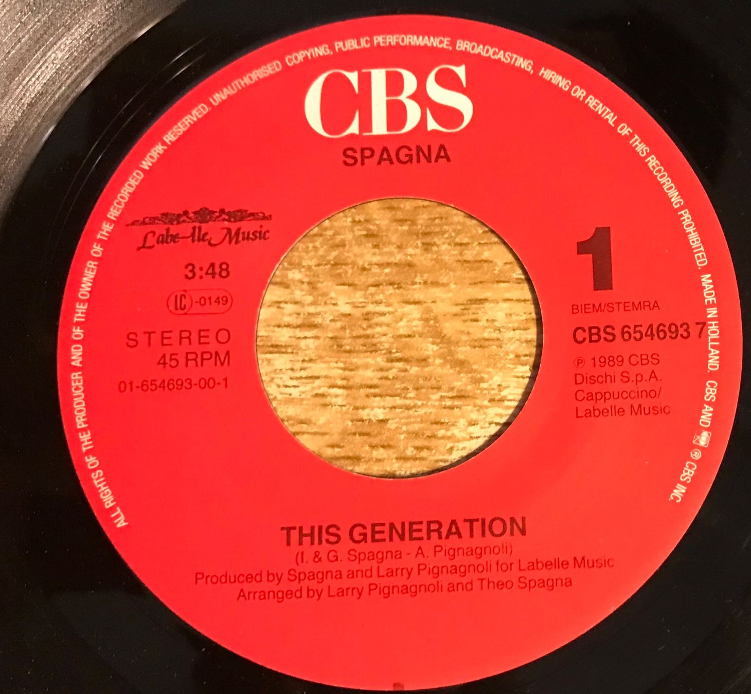 Dischi in vinile: SPAGNA - THIS GENERATION – Usato da Bussigny venduto da vinyl-pas-cher 2