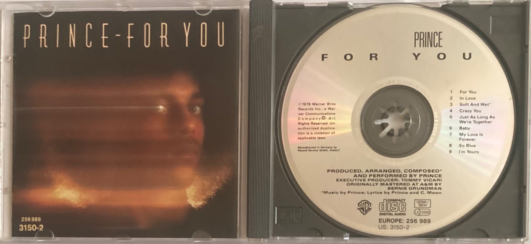 CDs: PRINCE - FOR YOU – D'occasion à Poliez-Pittet par Newtown-Records 2