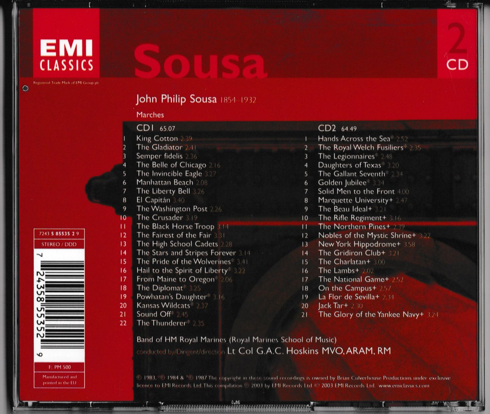 CD: 2 CDs John Philip Sousa - Märsche - Marches – Usato da Brugg AG venduto da Eichstel 1