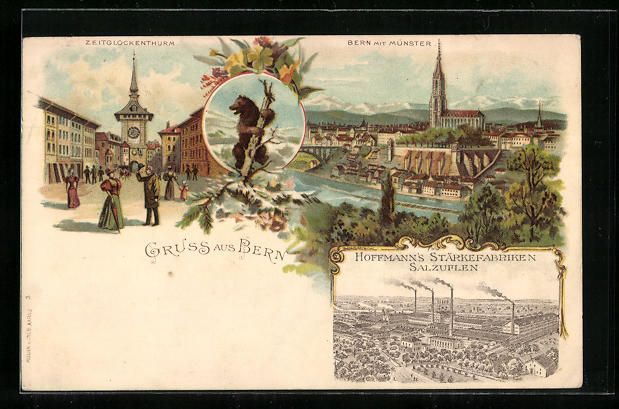 Ansichtskarten: Litho Bern, Zeitglockenturm, Ortsansicht – Gebraucht aus Berlin von bartko-reher