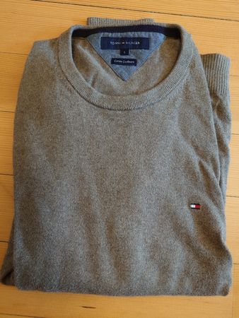 Herren Pullover Tommy Hilfiger Baumwolle Kaschmir L braun
