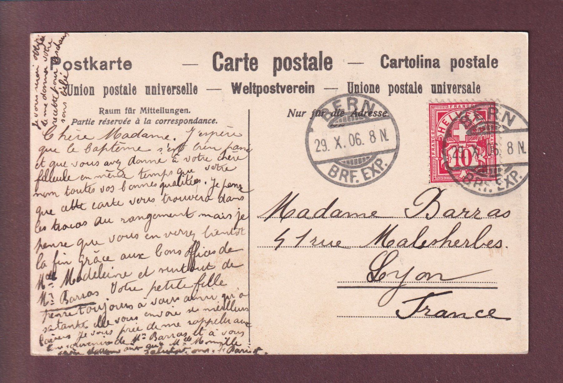 Cartoline postali: BERN - Münster - 1906 – Usato da Pully venduto da nicecards 1
