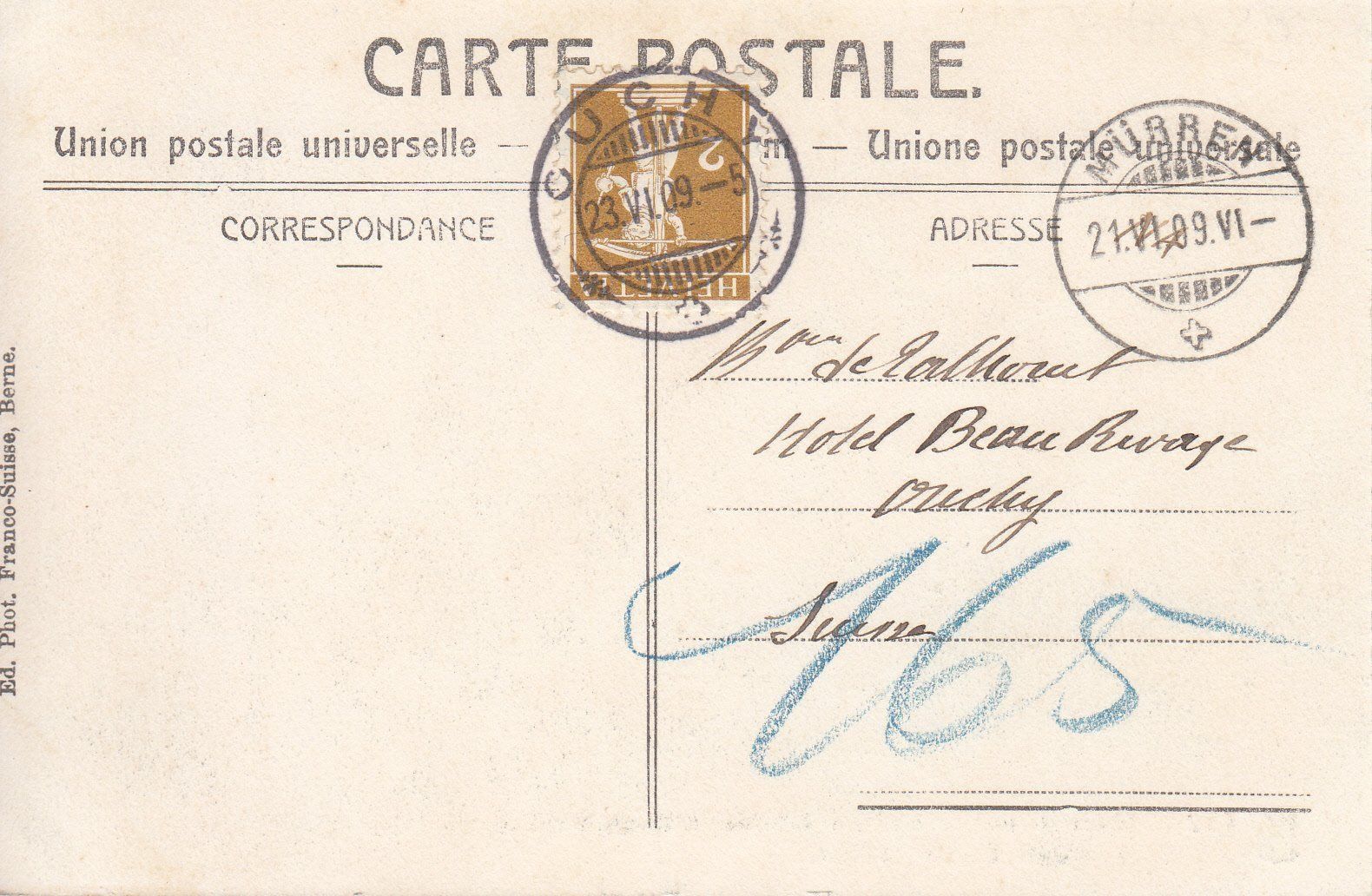 Cartoline postali: Mürren 1909 – Usato da Bürglen TG venduto da StampGraf 1