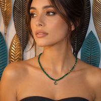 Malachit Kette Halskette Collier Edelstein Halsschmuck 45 cm