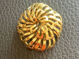 Broche ameriken vintage dorée, bijou fantaisie original